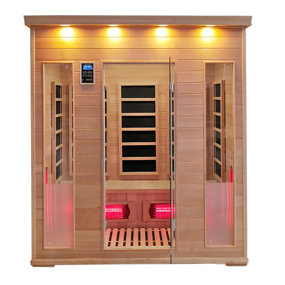 Manufacturer supplies hemlock solid wood single and double person household mobile sweat steaming room, household light wave room, far-infrared sauna equipment