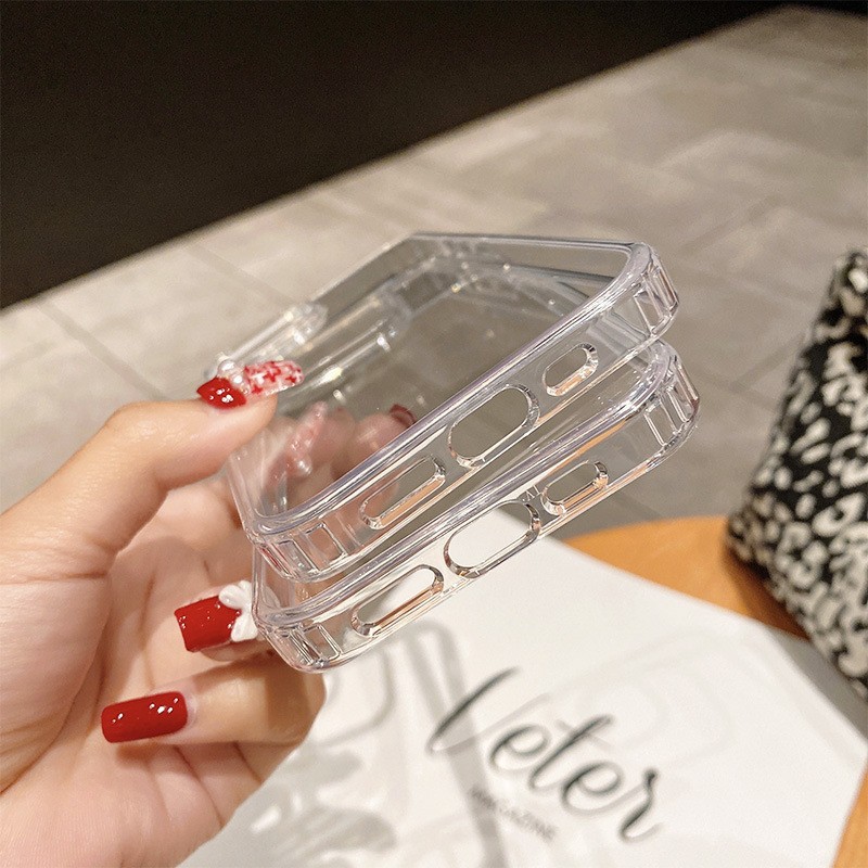 Transparent inner four corner anti drop suitable for Apple 16 phone case, new Apple 17 Promax acrylic protective cover 15