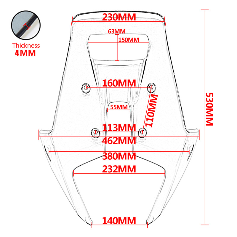 Подходит для модифицированного мотоцикла KTM 790 890 ADV 24-25 с усиленным передним лобовым стеклом, очками для лобового стекла