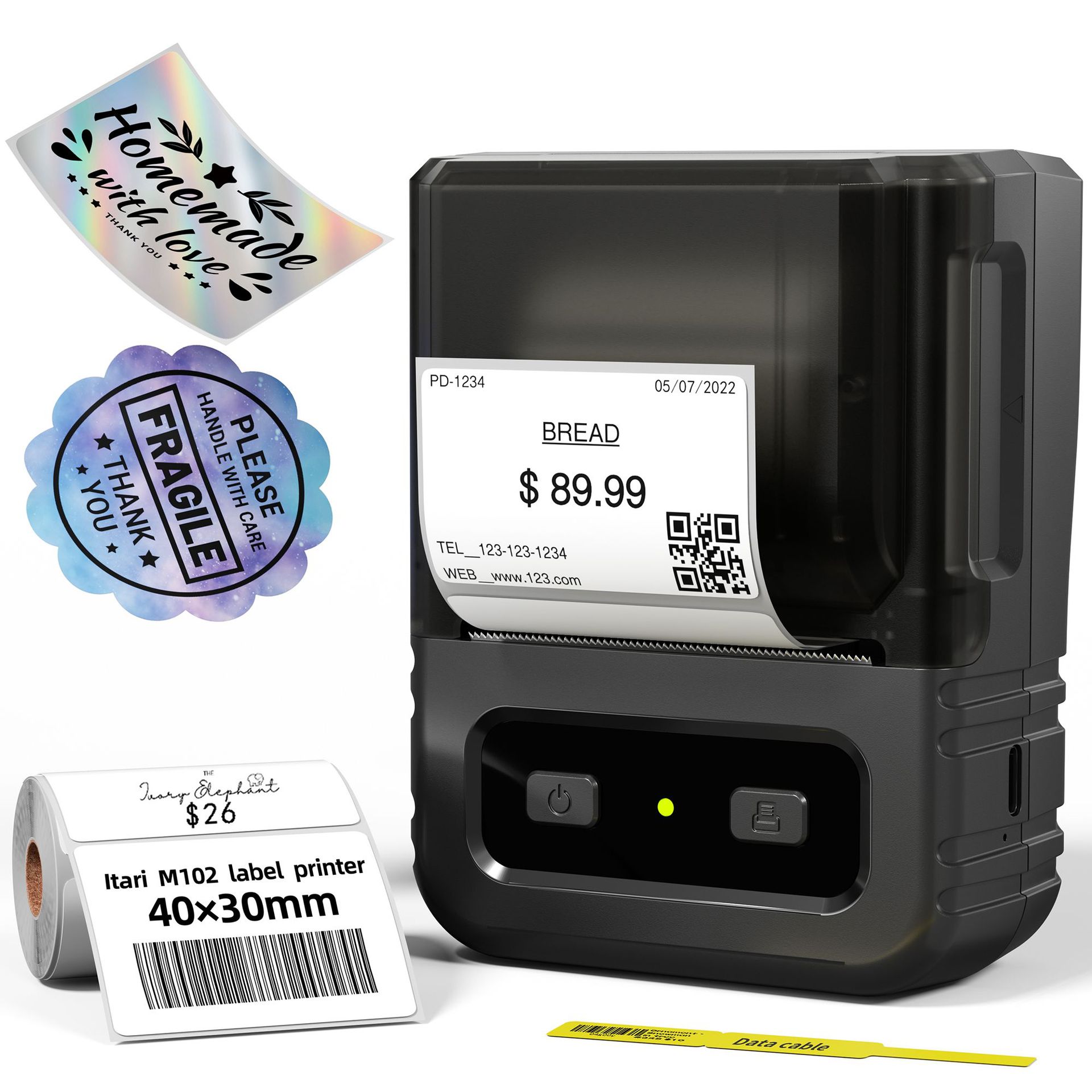 Phomemo M110商用标签打印机迷你蓝牙便携跨境热敏打印机LOGO批发