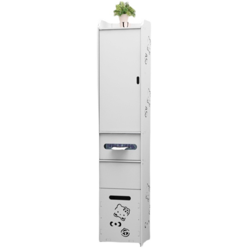 Bathroom side cabinet, toilet side cabinet with garbage bin, bathroom crevice shelf, toilet storage, waterproof storage cabinet
