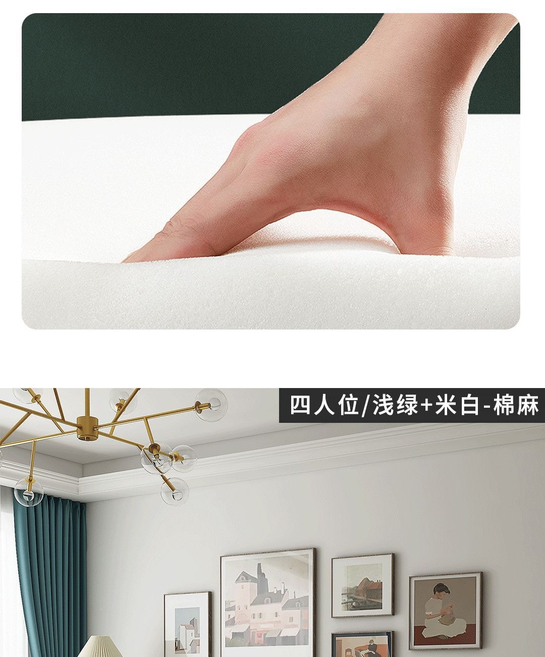 Sofa, small-sized living room, sofa bedroom, simple modern rental room, three person folding sofa bed, dual-use