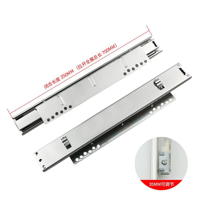 Three section side mounted basket, bowl and dish track, kitchen cabinet slide rail, 45 width basket accessory slide rail, manufacturer wholesale
