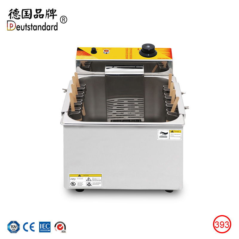 Commercial electric fryer, cheese hot dog stick machine, deep fried sausage machine, 12L deep fryer, desktop single cylinder food fryer