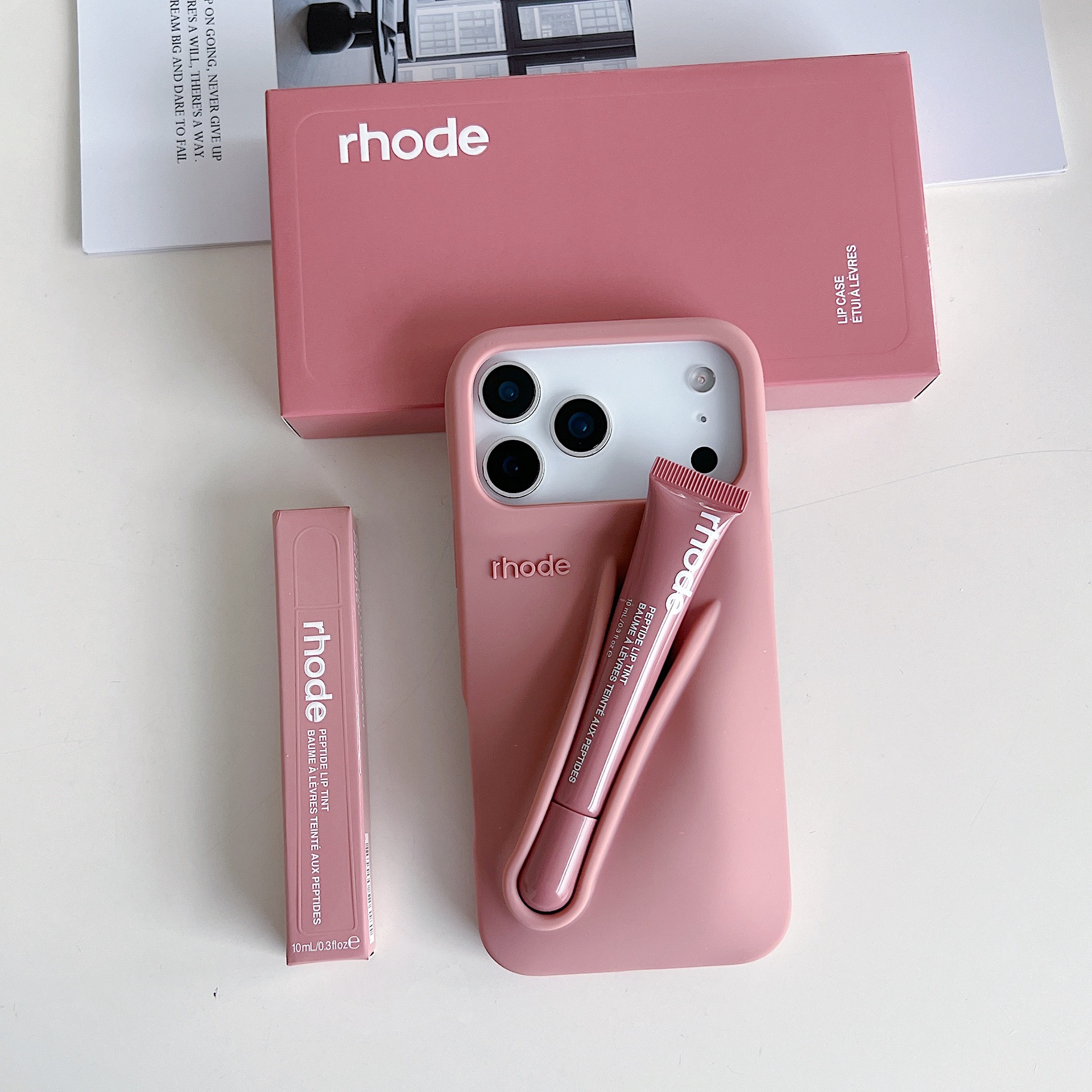 Foreign trade applicable iPhone 17 Promax Haley Rhode mouth red lip glazed silicone phone case 16p soft protective cover