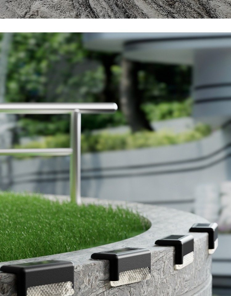 Solar outdoor lights, courtyard lights, garden walls, railings, decorative layout, waterproof home stairs, foot step lights