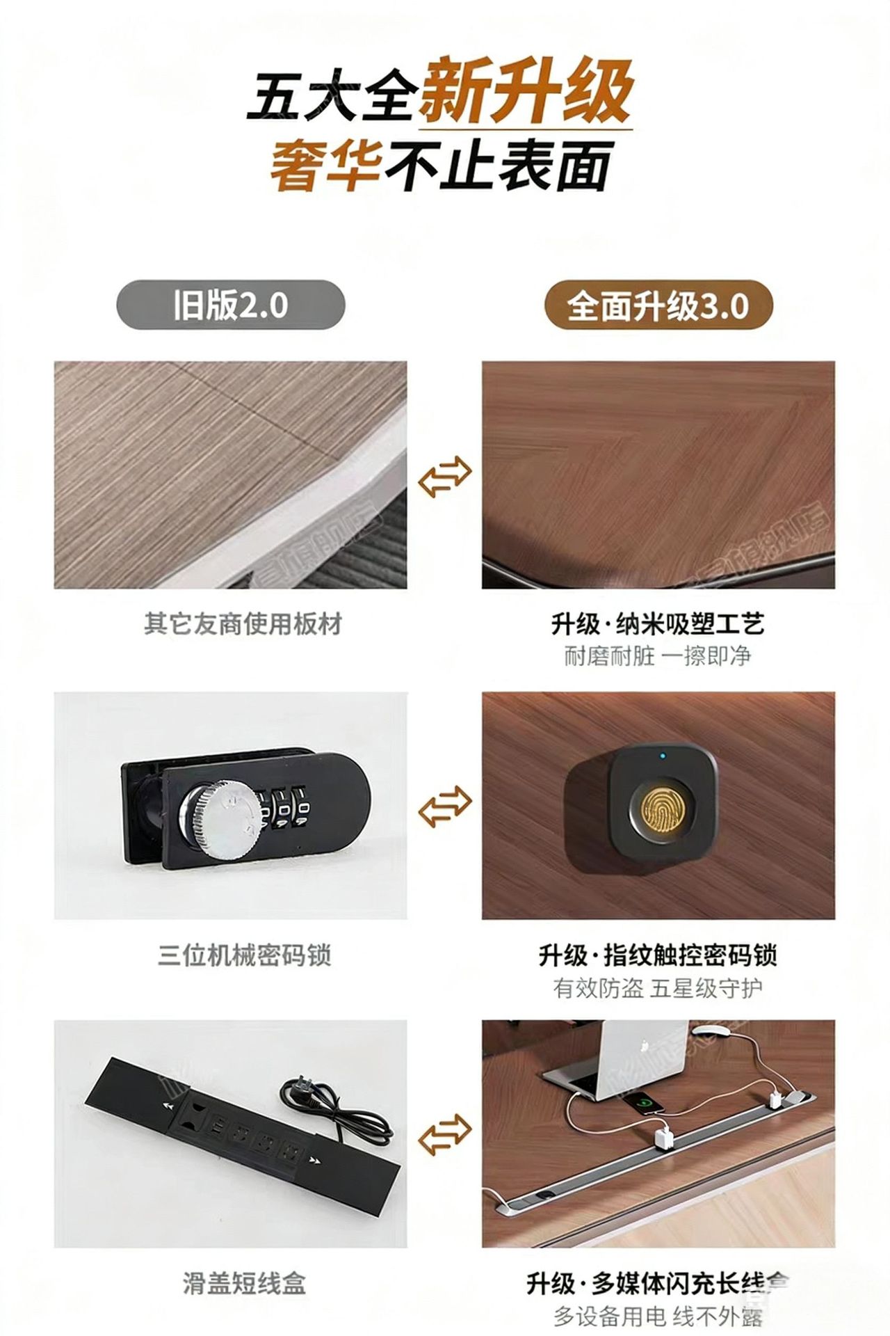 轻奢老板桌高级董事长办公室总裁办公桌大班台现代简约吸塑老板桌