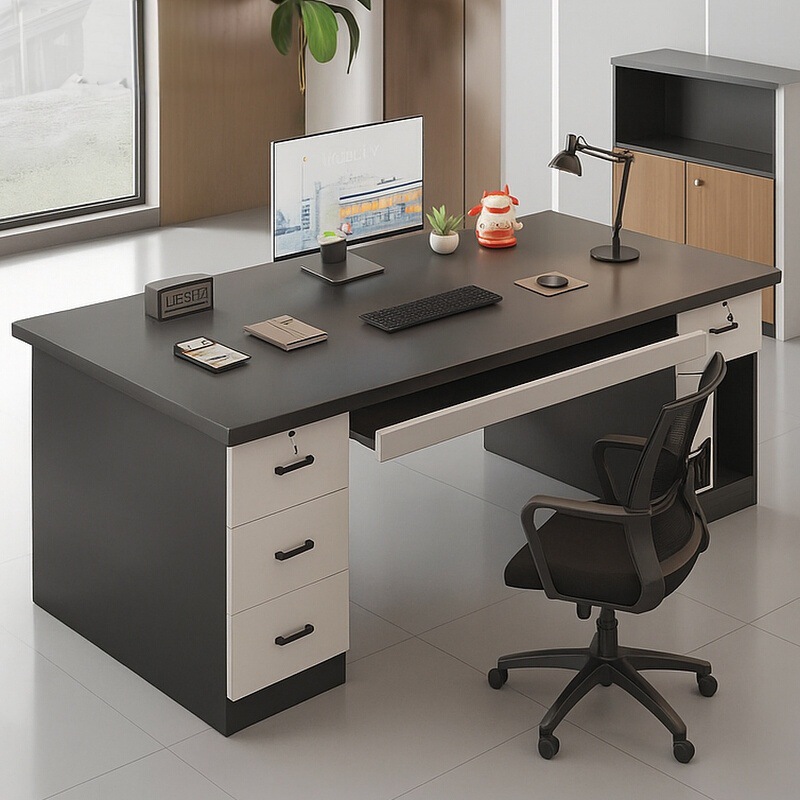 Office desk boss desk 2026 new light luxury simple office desk with drawers, employee position, leader computer desk