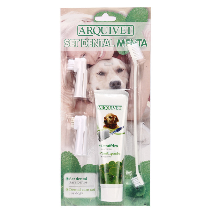 Испанский Arquet Pet Зубная щетка Зубная щетка для собаки собака деходониминия съедобная чистка зубов набор пальцев