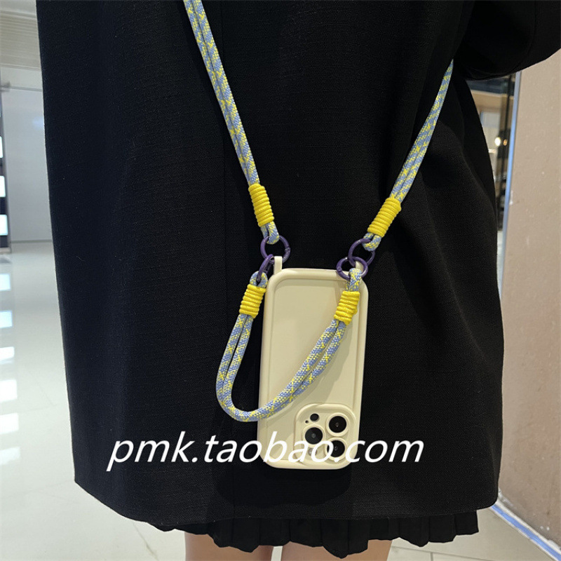 Personalized contrasting woven lanyard suitable for Apple 17 Promax phone case, iPhone 13 wristband, handheld, all inclusive 15