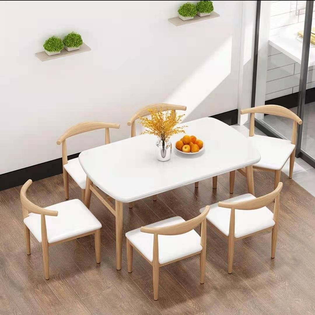Nordic dining table and chair combination, modern and simple small apartment, 4-person 6-person dining, economical household rectangular table and chair
