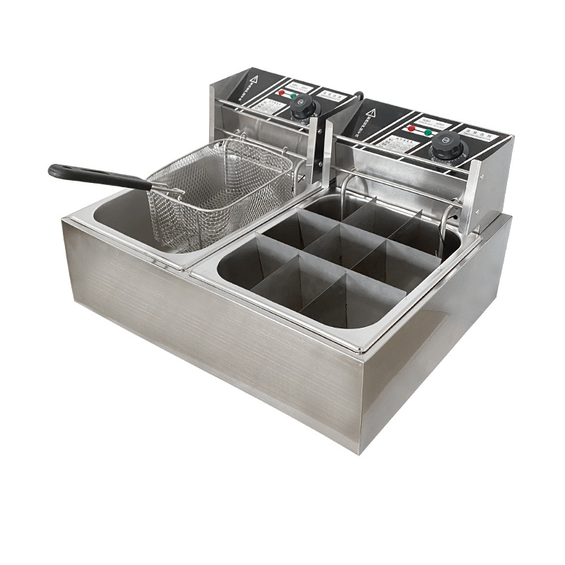Source manufacturer commercial desktop stainless steel fryer, Western kitchen French fry machine, fried chicken fryer, electric fryer