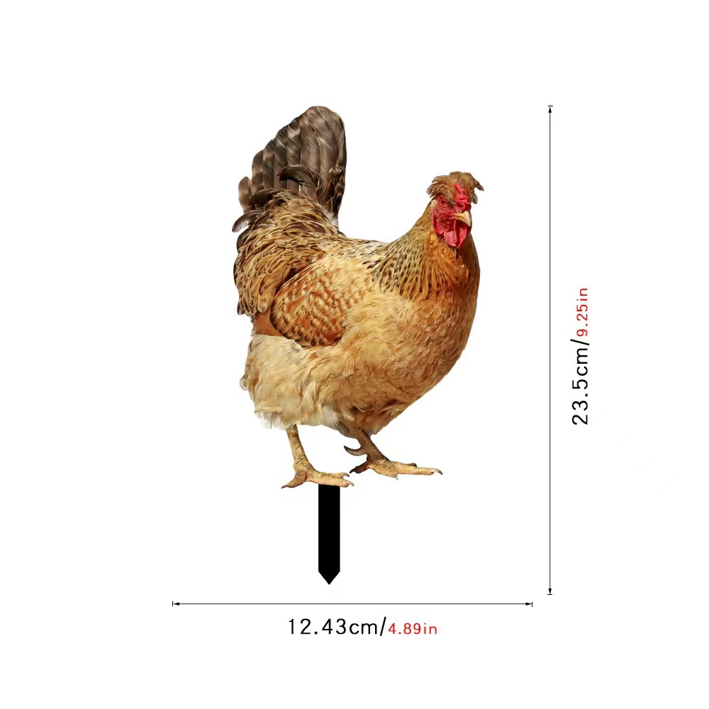 3D Courtyard Rooster Acrylic Mirror Yardart Garden Outdoor Decoration Ornaments Creative Courtyard Ornaments