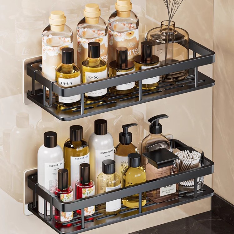 Bathroom storage rack, bathroom sink, wall mounted, non perforated multifunctional wall storage rack, artifact