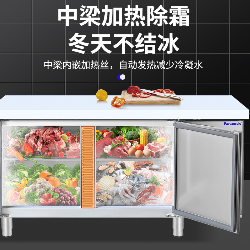 Commercial operation table, freezer, stainless steel kitchen, refrigeration, freezing workbench, refrigerator, direct cooling, flat freezer, manufacturer wholesale