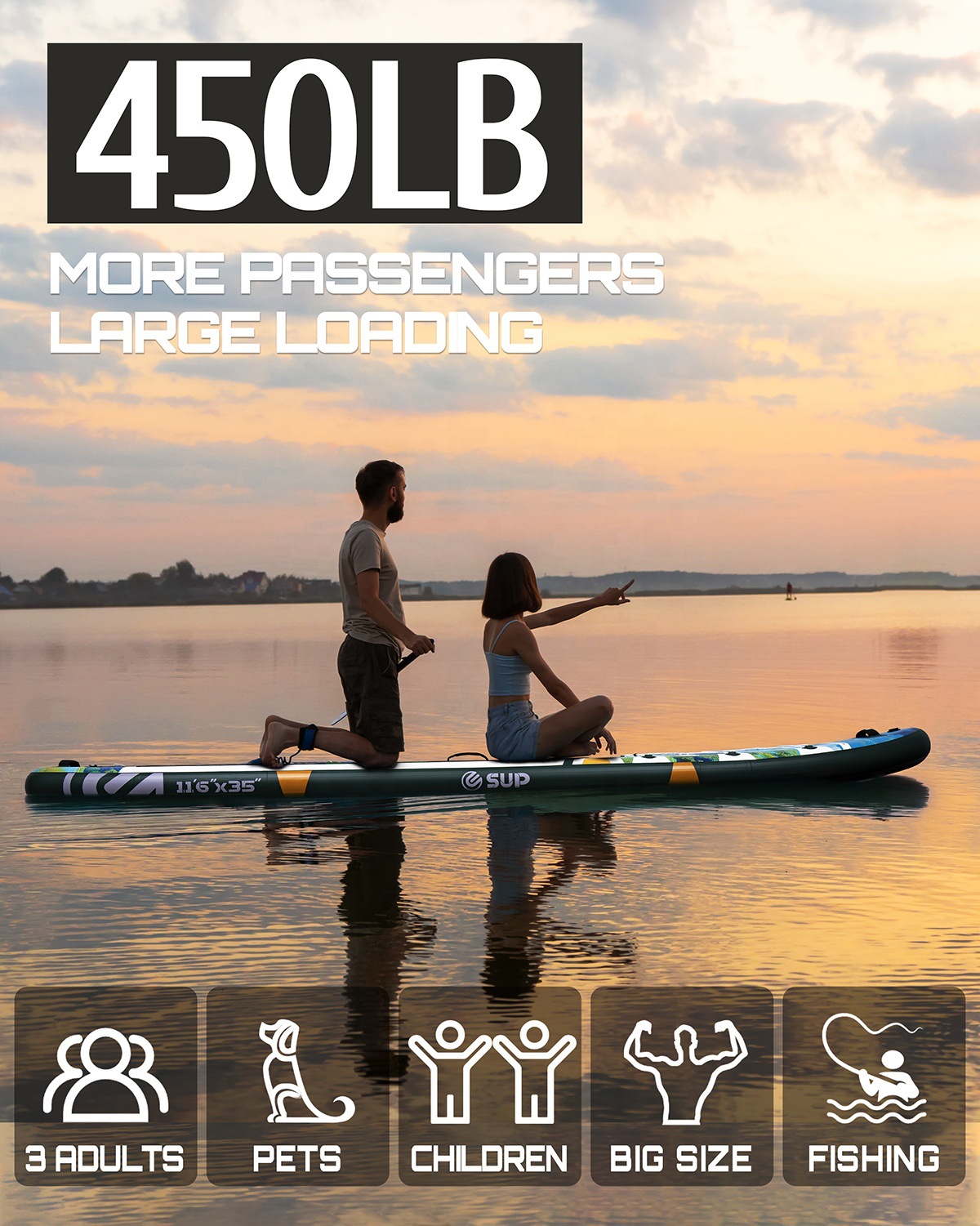 ESUP户外便携充气桨板加厚新款冲浪站立桨板 paddle board