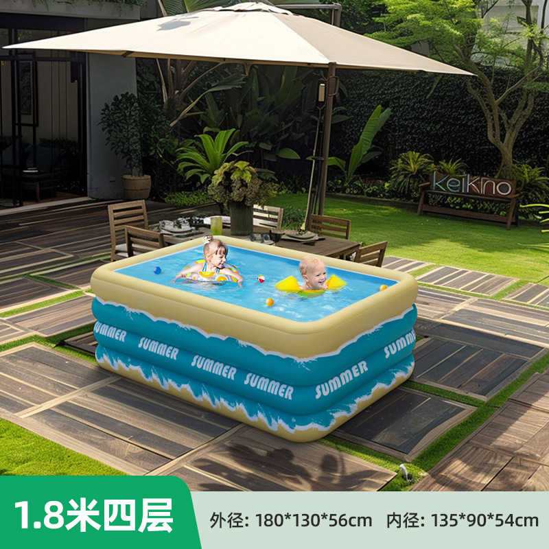 Overseas inflatable swimming pool for home, outdoor, baby, children, family, adult, thick square play pool