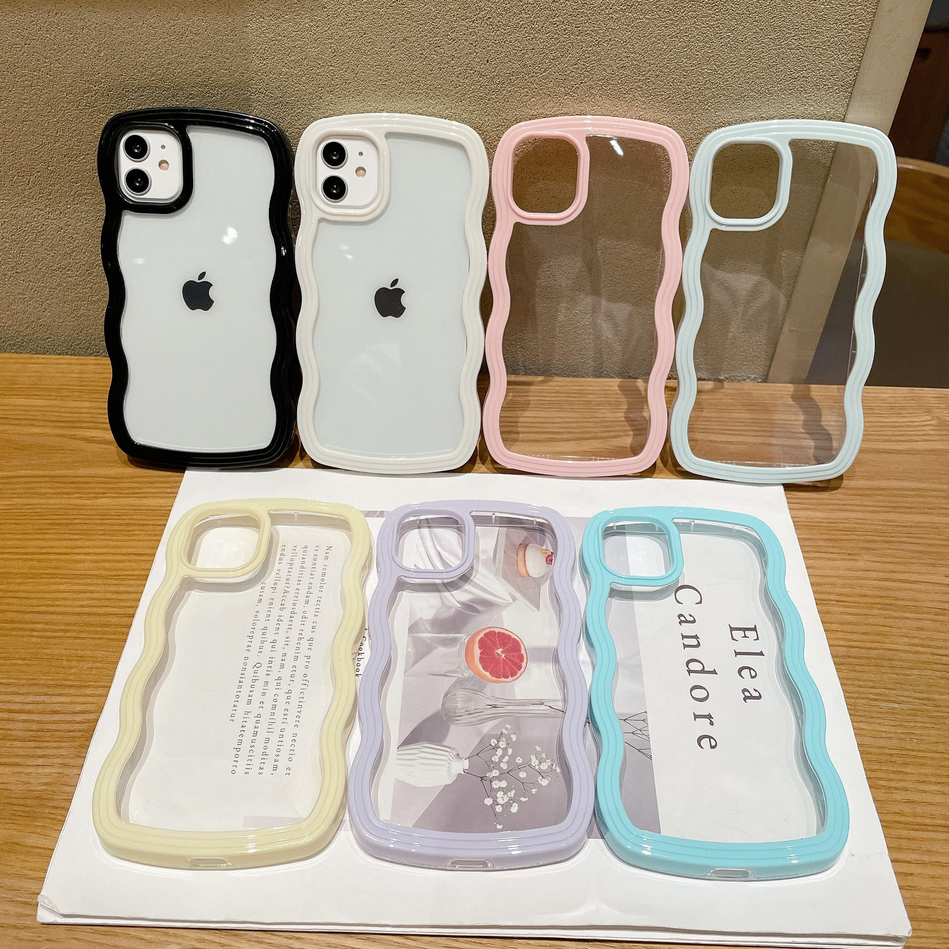 适用iPhone17pro max苹果16手机壳新款糖果色边框15/13二合一波浪