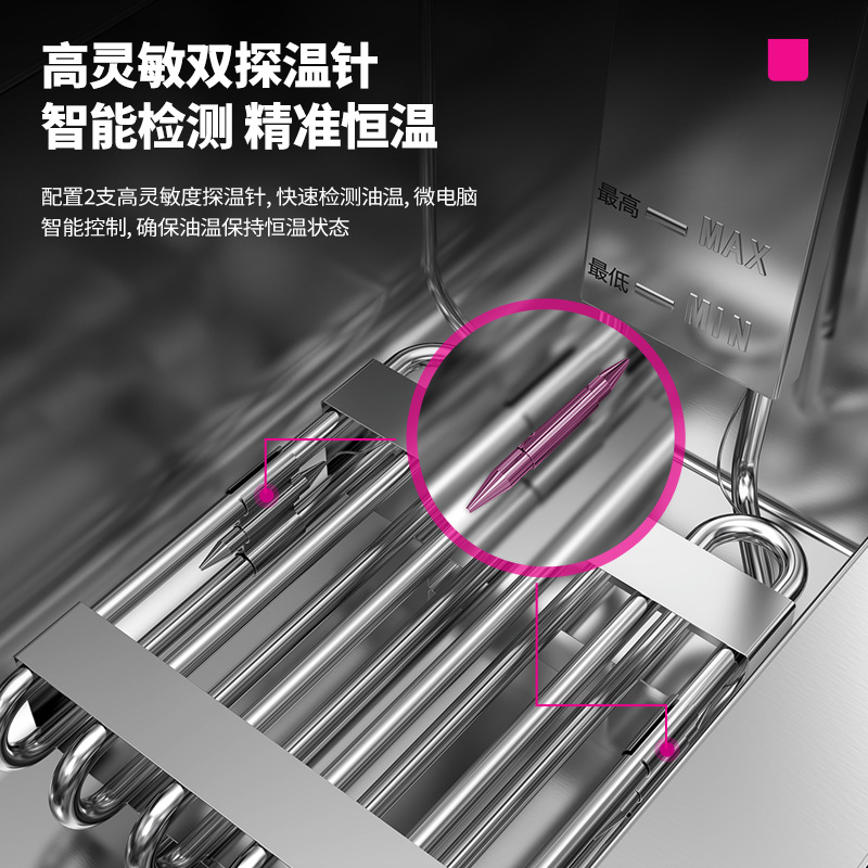 乐创电炸炉单缸商用油炸锅油炸薯塔机炸鸡排薯条加厚双缸油条炸炉