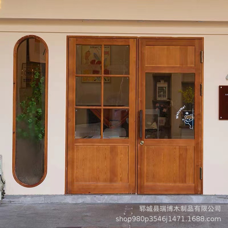 Новый китайский стиль, старый вяз, антикварный B & B, внутренняя дверь, комната, одна открытая внутренняя дверь, B & B, столовая, состаренная доска, дверь из вяза