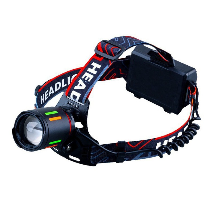 New cross-border white laser headlights with long-range LED rechargeable outdoor patrol zoom headlights