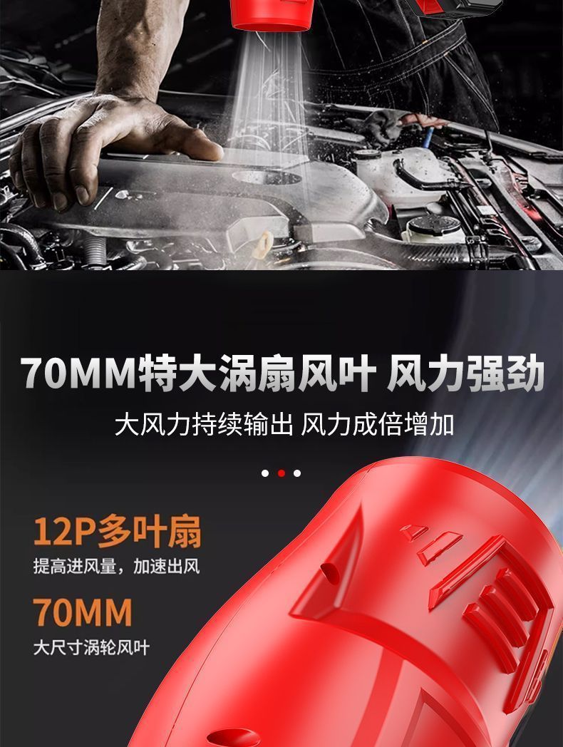 跨境大功率工业级无线充电式锂电暴风机强力涡轮涵道吹灰尘鼓风机