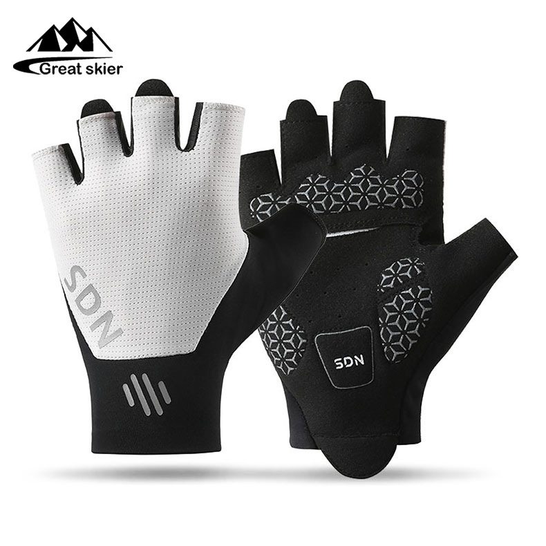 Riding gloves for summer men and women, half finger outdoor cycling, fitness, breathable palm, wear-resistant and anti slip sports gloves, cross-border