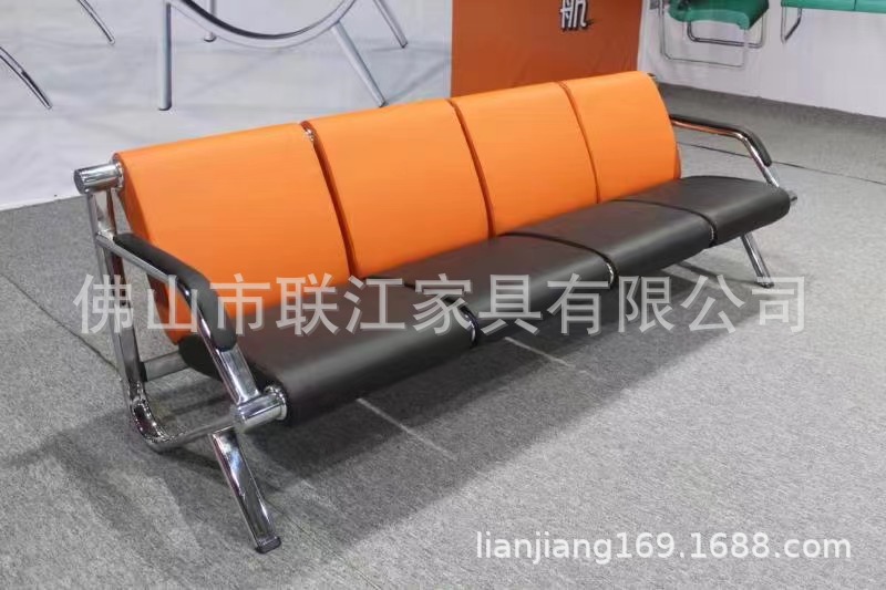 Рядовой стул для зоны ожидания Lianjiang на 3-4 места с электрогальническим покрытием