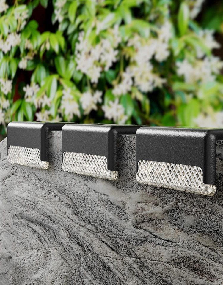 Solar outdoor lights, courtyard lights, garden walls, railings, decorative layout, waterproof home stairs, foot step lights
