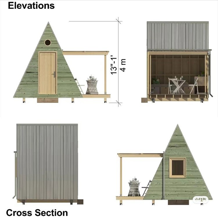 Internet famous scenic spots, farmhouses, homestays, wooden houses, mobile villas, outdoor children's anti-corrosion cabins, triangular treehouses