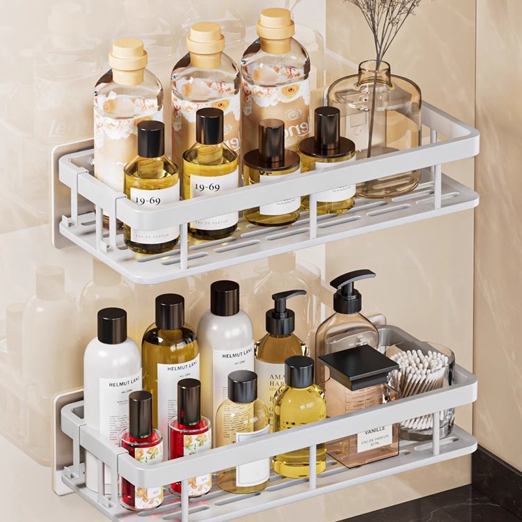 Bathroom storage rack, bathroom sink, wall mounted, non perforated multifunctional wall storage rack, artifact
