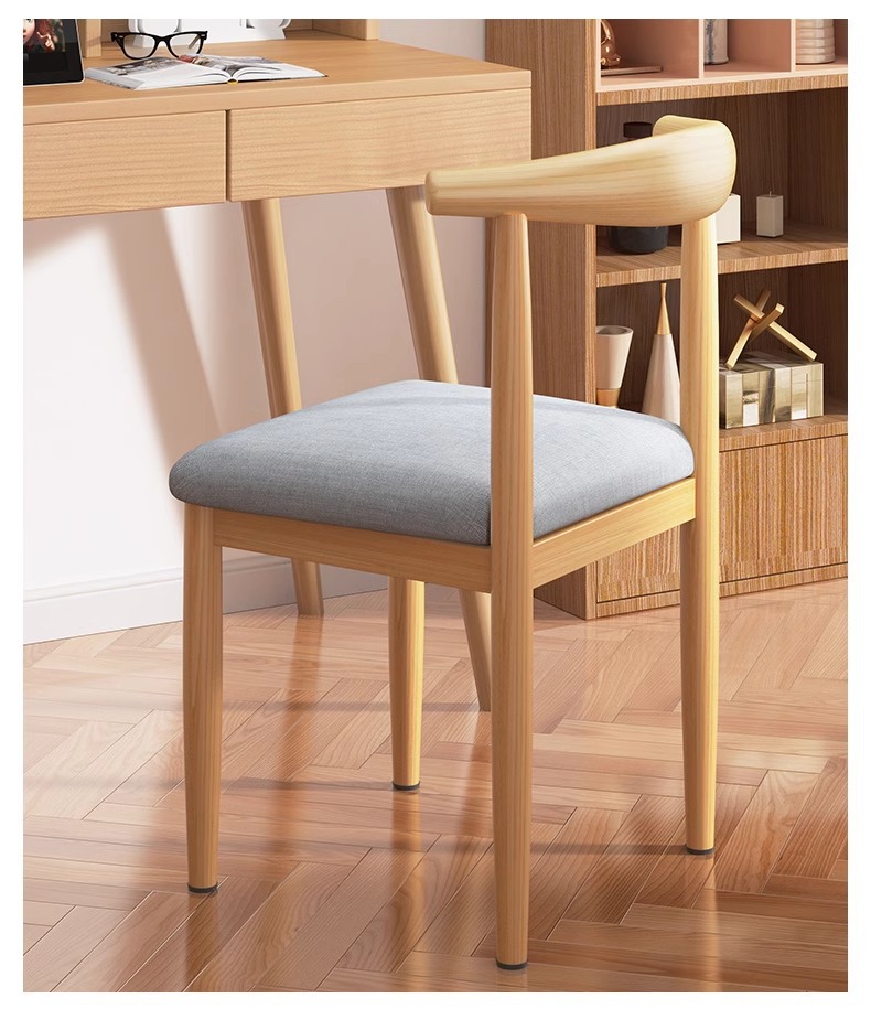 Dining chairs for home use, Nordic backrest chairs, desks, modern and minimalist dormitories, university dining rooms, iron horn chairs
