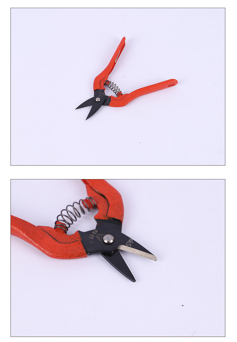 Korean Scissors Multi purpose Industrial Iron Sheet Electronic Scissors Manufacturer Wholesale Garden Spring Scissors Straight Head Pruning Scissors