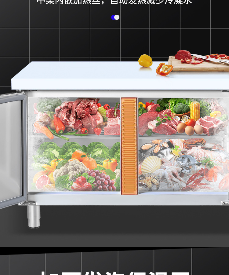 Commercial operation table, freezer, stainless steel kitchen, refrigeration, freezing workbench, refrigerator, direct cooling, flat freezer, manufacturer wholesale