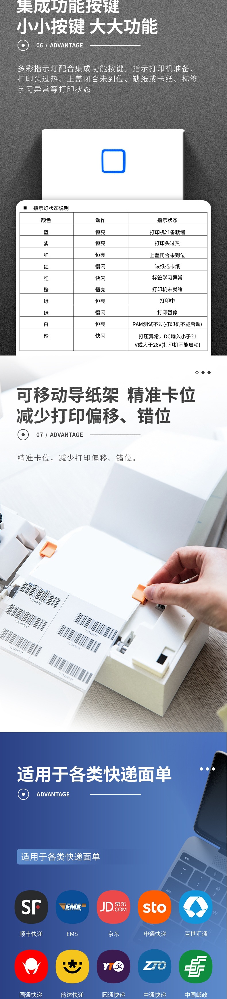 Deli Thermal Label Printer 80mm Express Delivery Sheet Electronic Face Sheet Convenient High Speed Printer Office Supplies