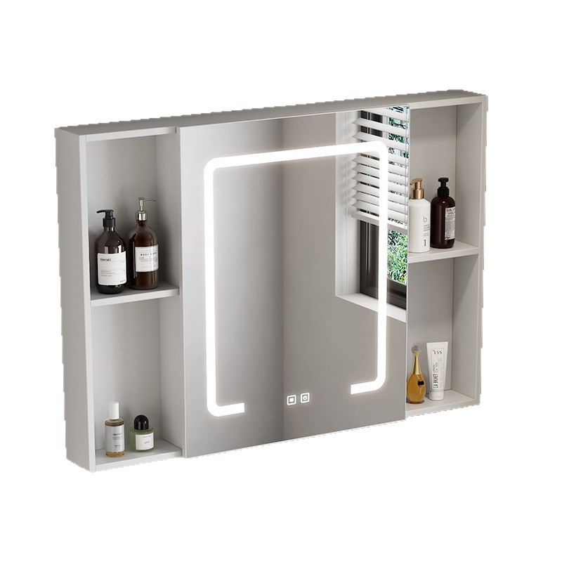 Beauty intelligent bathroom mirror cabinet, single cabinet, thickened wall mounted, intelligent with light and storage integrated mirror cabinet, mirror lens