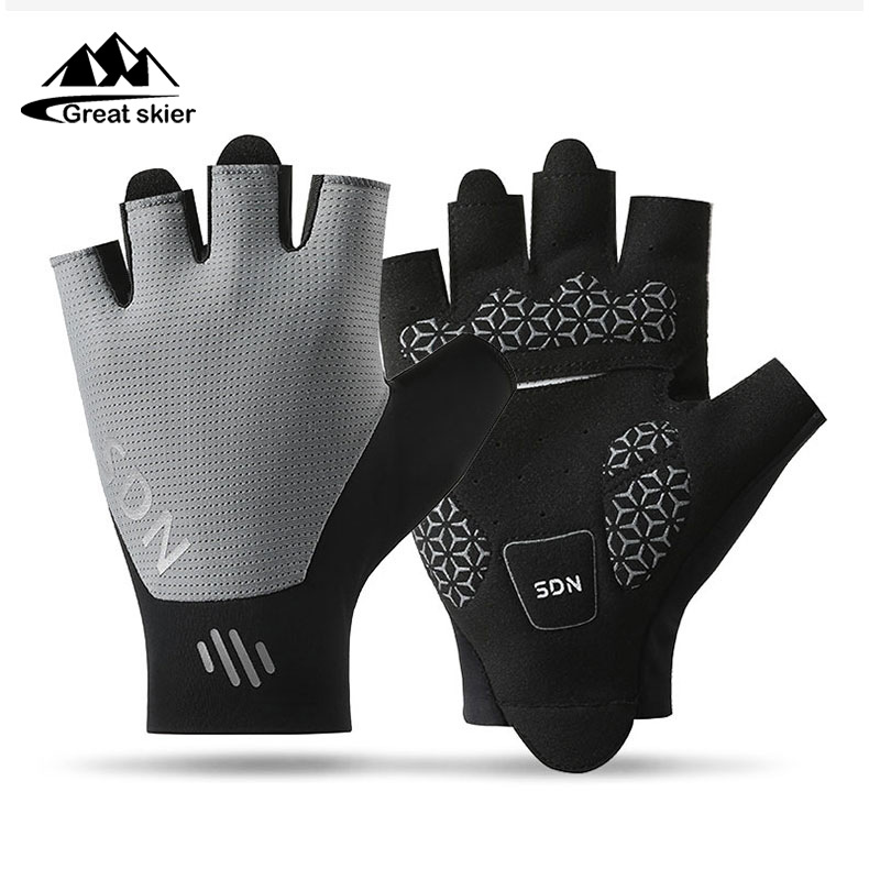 Riding gloves for summer men and women, half finger outdoor cycling, fitness, breathable palm, wear-resistant and anti slip sports gloves, cross-border