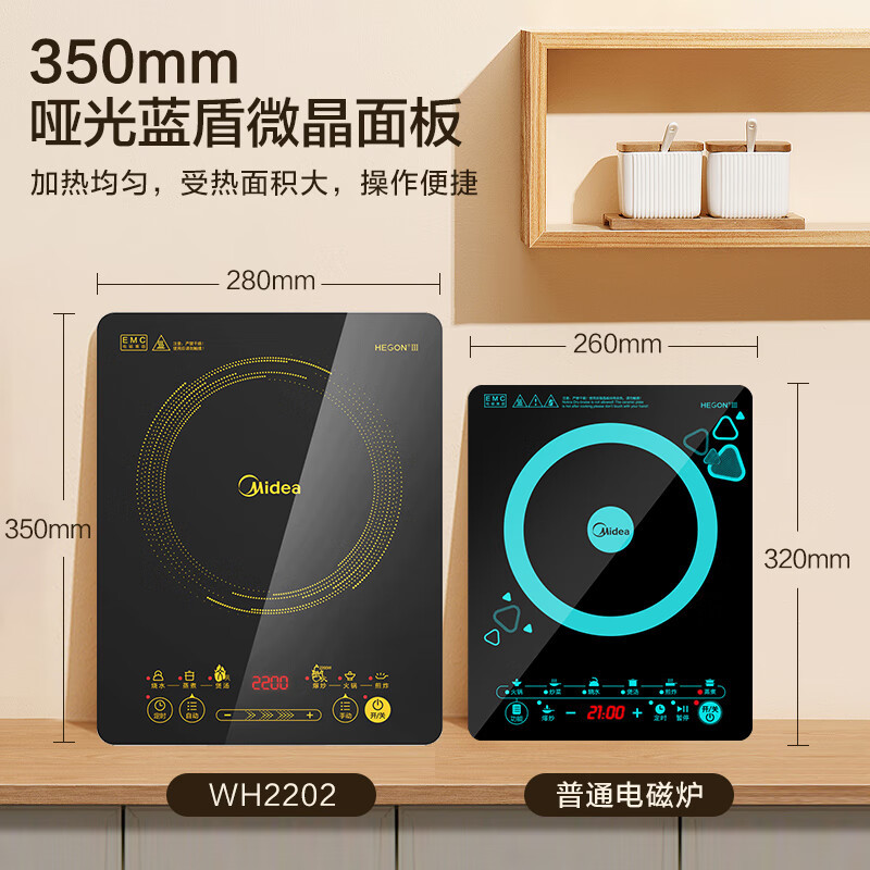 Электроплита индукционная Midea WH2202S 2200Вт