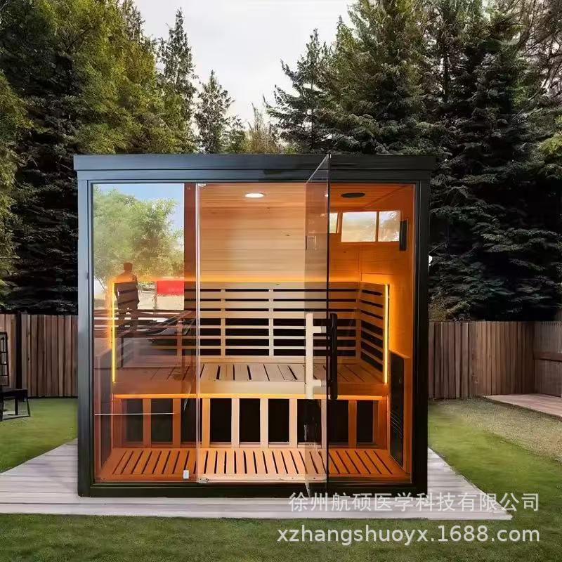 Home use far-infrared holographic energy health cabin, mobile light wave spectrum, sweat steaming room, sauna, sweat steaming box