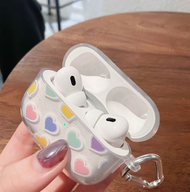 Suitable for AirPods 4 Earphone Case Pro2/3 Flash Pink Letter Pink Love Bluetooth Earphone Cover
