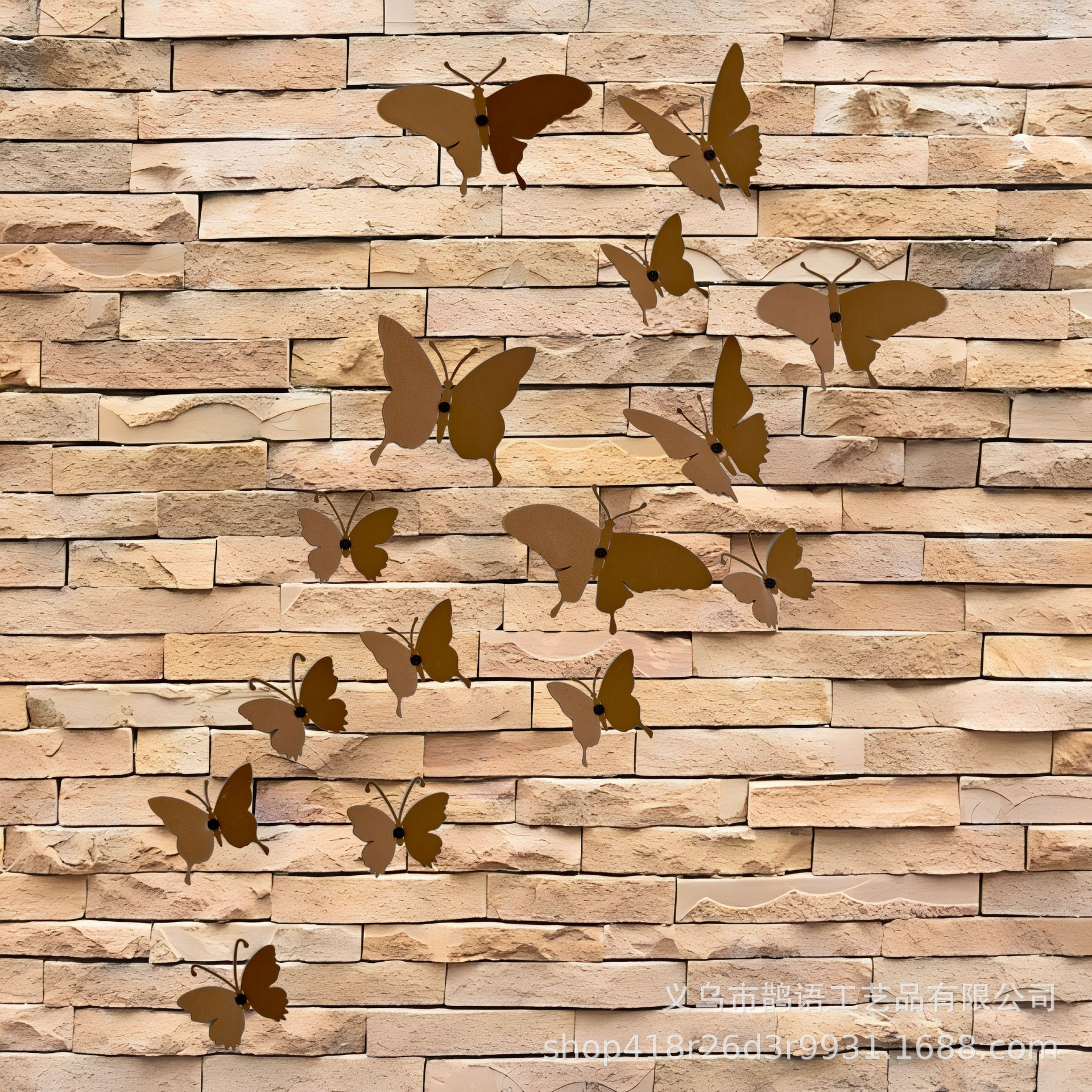 Cross border Spring Iron Art Simulation Climbing Vine Butterfly Wall Decoration Garden Courtyard Fence Indoor and Outdoor Decorative Wall Props