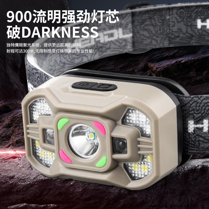 Induction headlight COB side light strong light charging super bright fishing long endurance dedicated lightweight portable ultra-low price headlight
