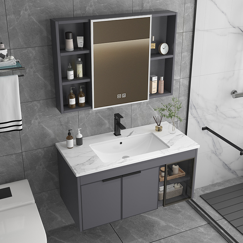 Ceramic integrated basin, space aluminum bathroom cabinet, combination washbasin, washbasin, intelligent mirror cabinet, bathroom cabinet, intelligent mirror cabinet
