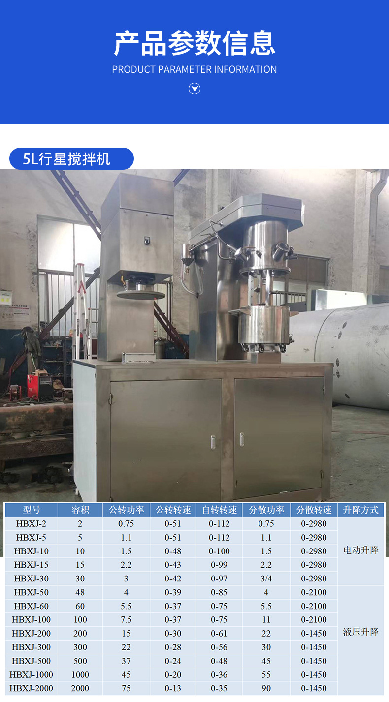 1L2L5L pressure planetary mixer laboratory fully automatic vacuum paste oil cosmetics automation