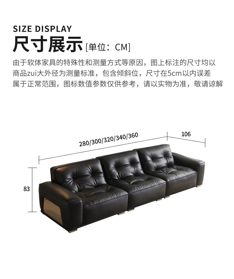 Foshan Furniture Black Diamond Full Sofa Large House Villa Living Room Designer Italian Style Extremely Simple Sofa Arrangement