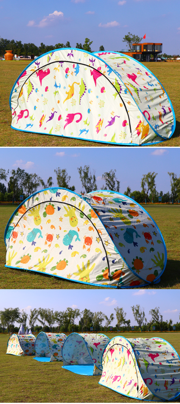 Internet celebrity tent, outdoor camping, folding, portable spring outing, summer sun protection, children's thick beach, seaside game house