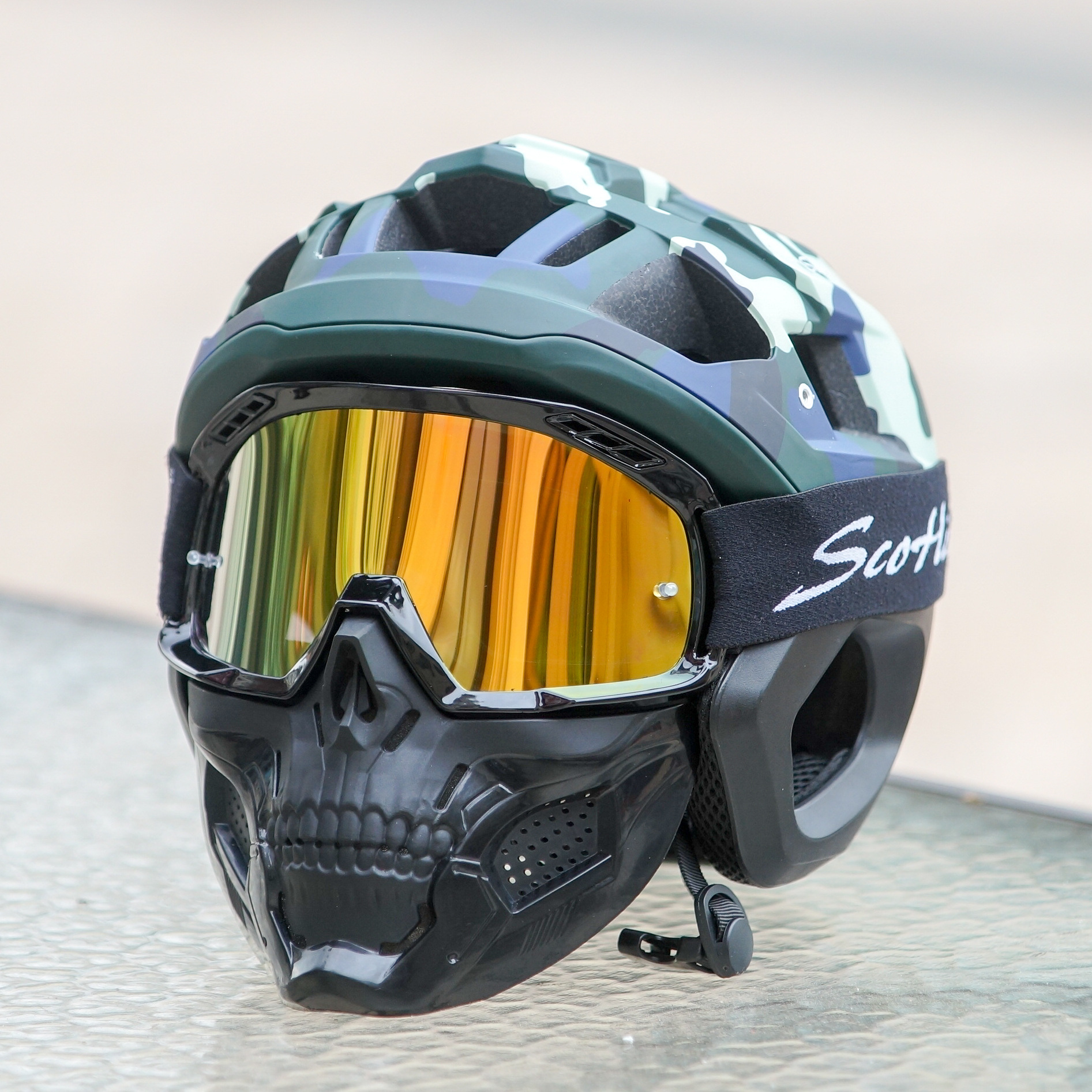SCOHIROWORK mountain bike DH speed descent BMX ultra light AM off-road crossing off-road helmet full helmet riding helmet