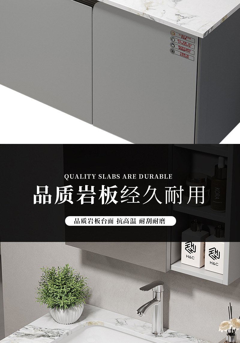 Single stainless steel space aluminum bathroom cabinet combination washbasin bathroom balcony ceramic integrated washbasin basin
