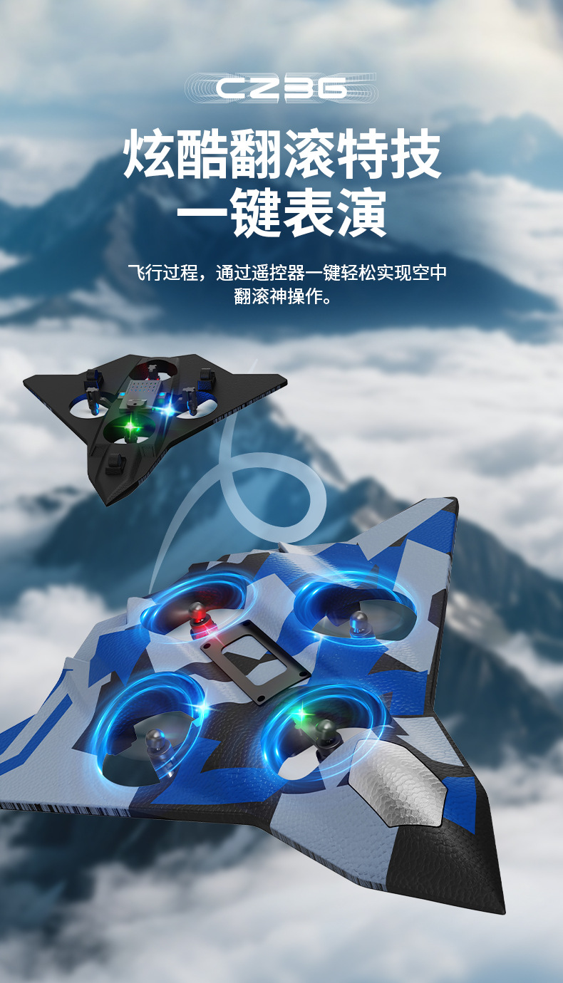 CZ36 stunt circling glider hand throwing children's electric fighter aircraft model toy foam remote control aircraft