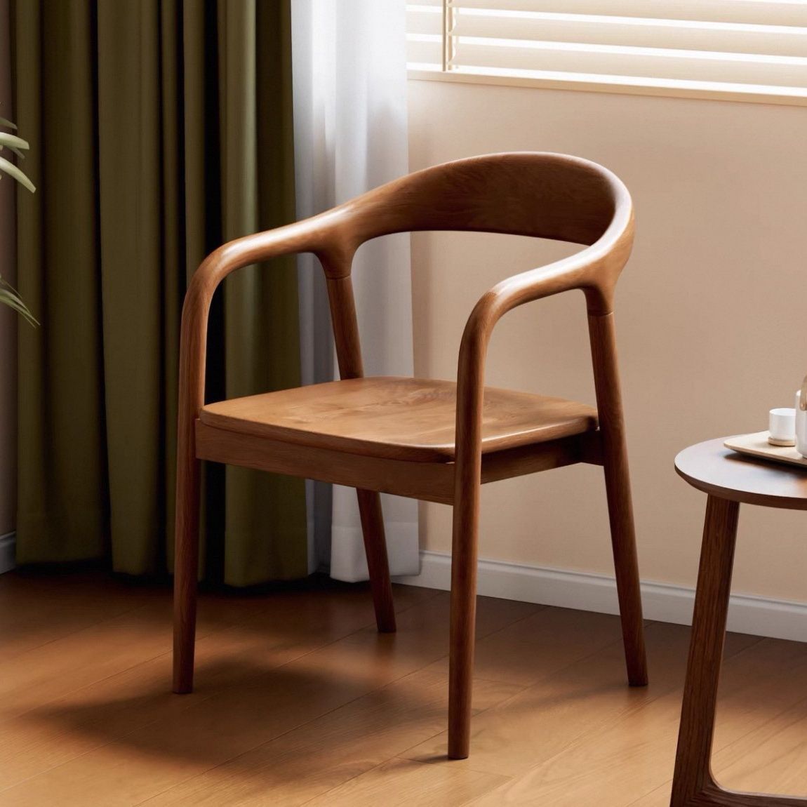 Nordic solid wood dining chair, backrest chair, simple home use, single person, Meite chair, negotiation, study, leisure restaurant